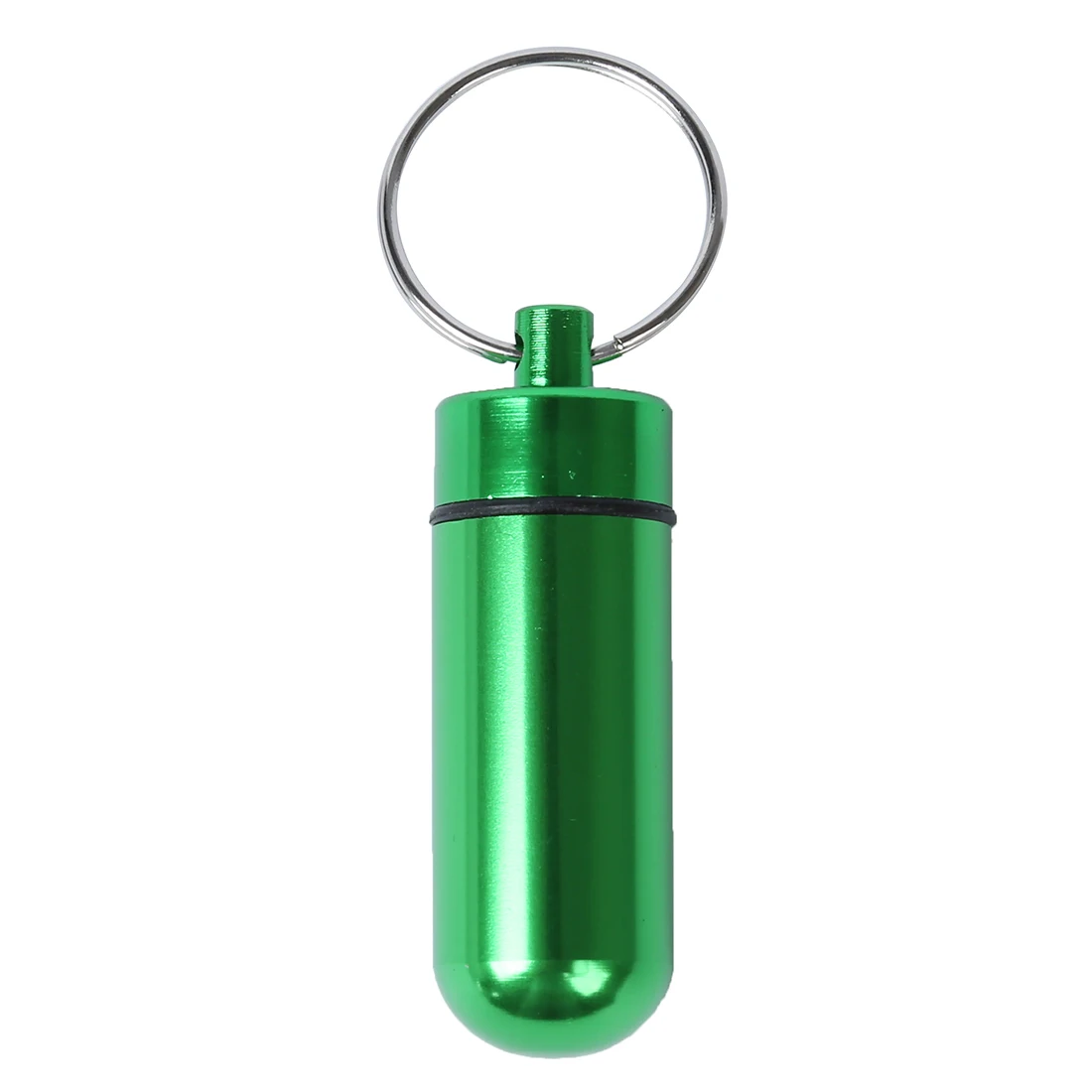 Aluminum Pill Box Case Bottle Holder Container Keychain Brand New Greenin Storage Holders