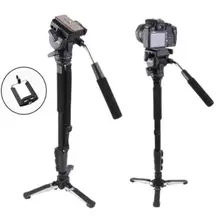 Cheap price Yunteng 288 Camera Monopod + Fluid Pan Tripod Head + Unipod Holder For Canon Nikon Camera 3 section Extendable