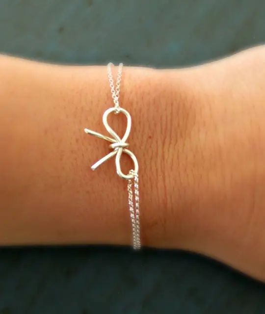 Silver Bow Bracelet Bridal Jewelry Bridesmaid Gifts Tie The Silver Bow Bracelet Bridal Jewelry Bridesmaid Gifts Tie The Knot Gift