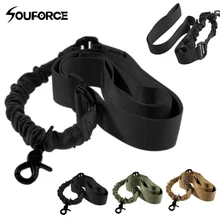 Tactical One Single Point Adjustable Bungee Rifle Gun Sling Strap System Tactical Gun Sling for Airsoft Hunting magorui heavy duty tactical one single point sling adjustable bungee rifle gun sling strap