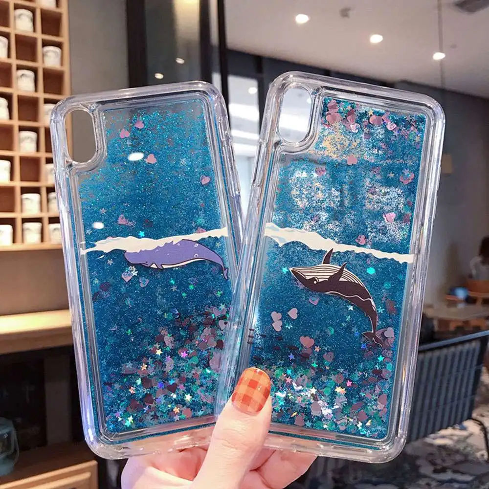 

KISSCASE Glitter Liquid Quicksand Soft Case For Redmi Note 7 6 5 Pro Xiaomi Mi 9 SE 8 A2 Lite Pocophone F1 Whale Silicone Cover