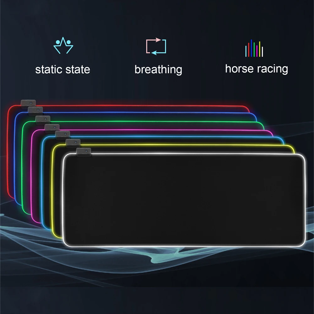 

Large Size Gaming Mouse Pad RGB LED Lighting Glowing Extended Mouse Mat Non-slip Rubber USB 80x30CM for Laptop Computer Gamer