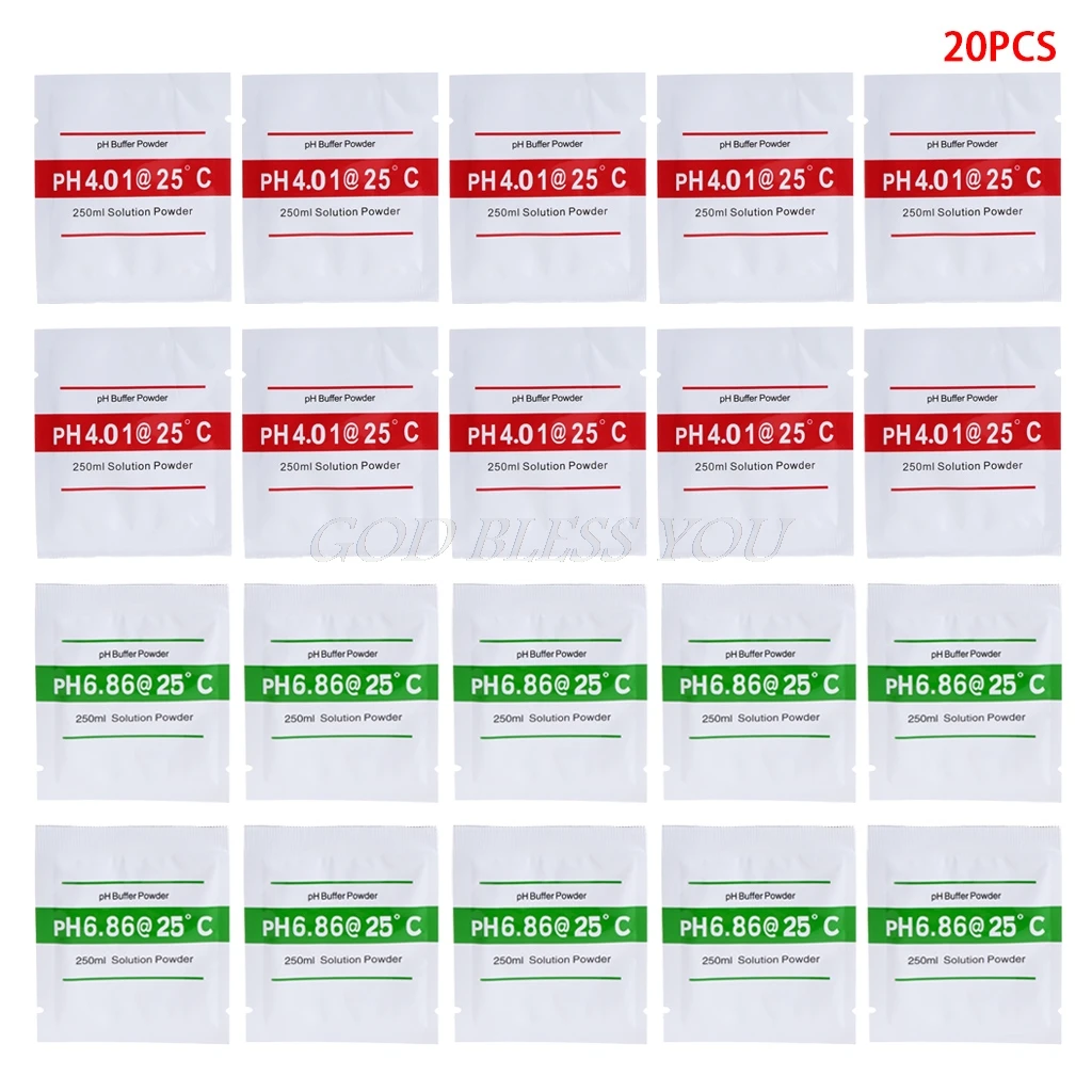 

20 Pcs PH Buffer Solution Powder PH For Test Meter Measure Calibration 4.01 6.86