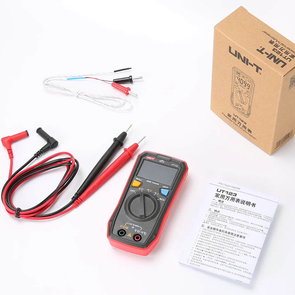 UNI-T UT123 Residential Multimeter HD ENTB Color Screen AC/DC Current Voltage Tester Battery Detection Tool