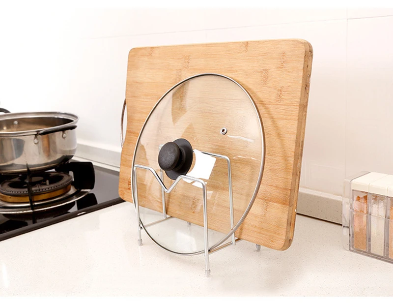 TUUTH Stainless Steel Pan Pot Rack Cover Lid Rest Stand Chopping Blocks Holder Home Applicance The Goods For Kitchen Accessories B5