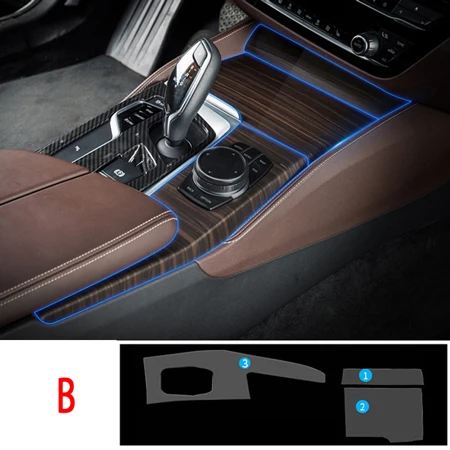 Автомобильный Стайлинг для BMW G30 G38 5 серии Высокое качество ТПУ Отделка приборной панели CD панель прозрачная краска защитная пленка наклейки - Название цвета: B
