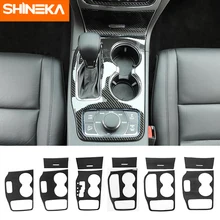 SHINEKA углеродное волокно Автомобильная панель переключения передач держатель стакана воды Передняя Коробка для хранения панель наклейки для Jeep Grand Cherokee 2011