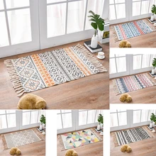 Morroco Carpet For Living Room Bedroom Rug Cotton Tassels Sofa Dyed Table Ruuner Bedspread Tapestry Home Decoration 60X90cm size
