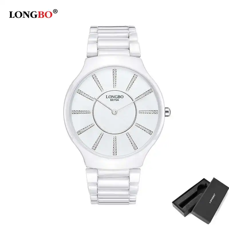 

LONGBO Ceramic shell watches ladies Luxury new Top Brand Women Watch Simple design Ultra thin montre femme marque de luxe 2017