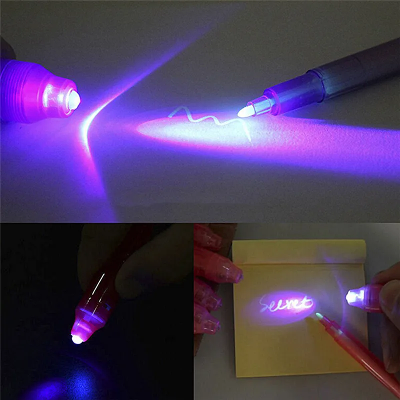 1PCS School Office Drawing Magic Highlighters 2 in 1 UV Black Light Combo Creative Stationery Invisible Ink Pen Highlighter