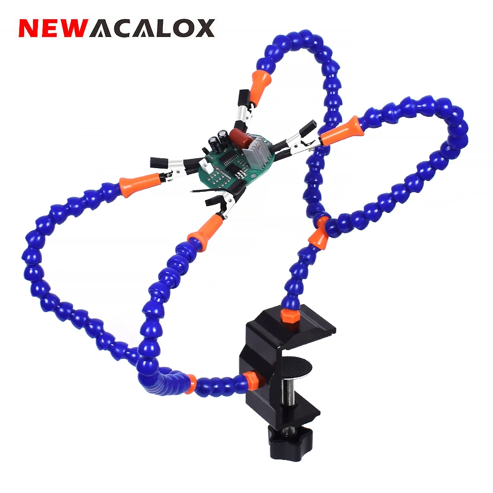  ACALOX Third Hand Tool Table Clamp Soldering Helping Hand Flexible Arm Alligator Clip PCB Board Hol