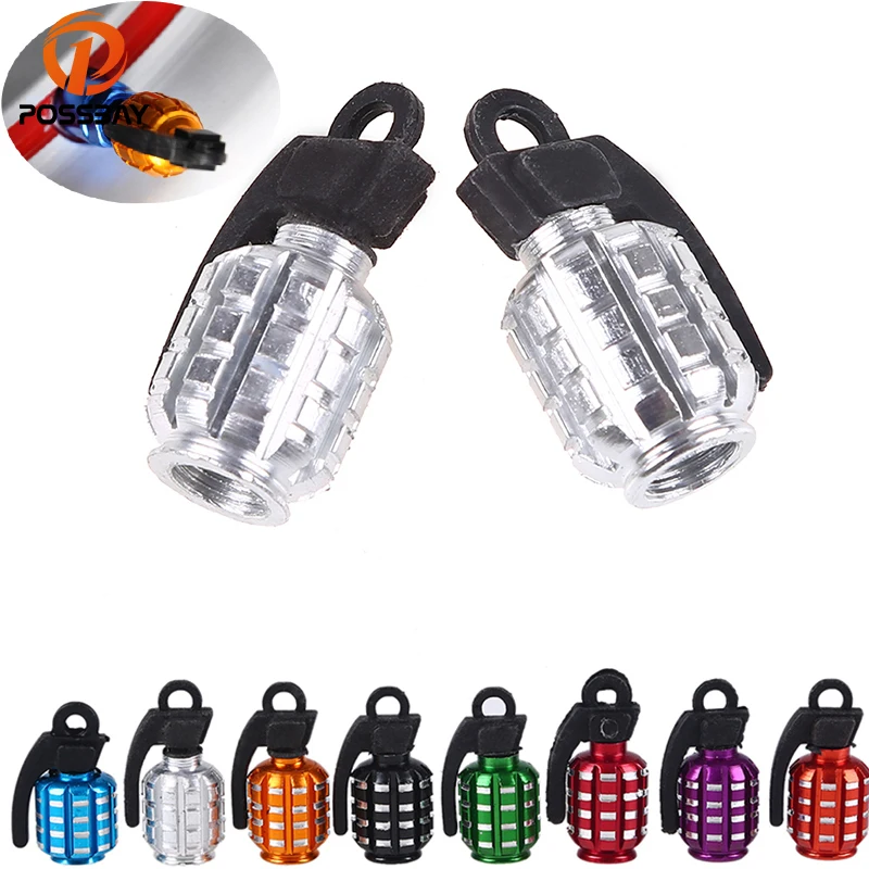 

POSSBAY 2Pcs Universal Car Motorcycle Tyre Air Valve Caps Bicycle Tire Valve Cap Car Wheel Styling 8Colors Motorbike Accessories
