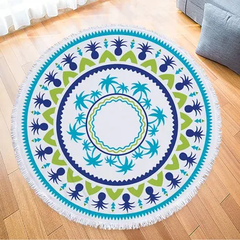 

New Summer National Style Round Beach Towel Multifunctional Beach Towels Bath Towels Yoga Mat with Tassel 150cm