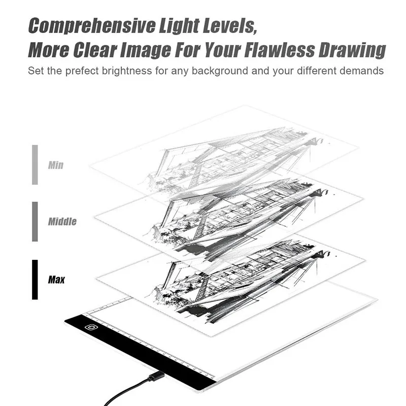A4 светодиодный свет доска для рисования световой короб из акрила для рисования эскиз таблетка отслеживание художник блокнот доска чистый холст для живописи с USB