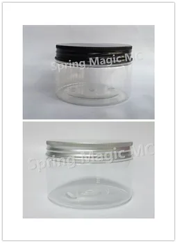 

300g Transparent PET Cream Jars With black/Silver Aluminum Lid PET Jars for Mask/hair wax,Plastic Storage Tank,Cosmetic Jars