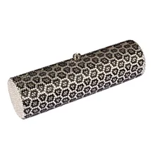 L7774LS Crystal Leopard panther Lady fashion TUBE Bridal Barrel Night Metal Evening purse clutch bag handbag