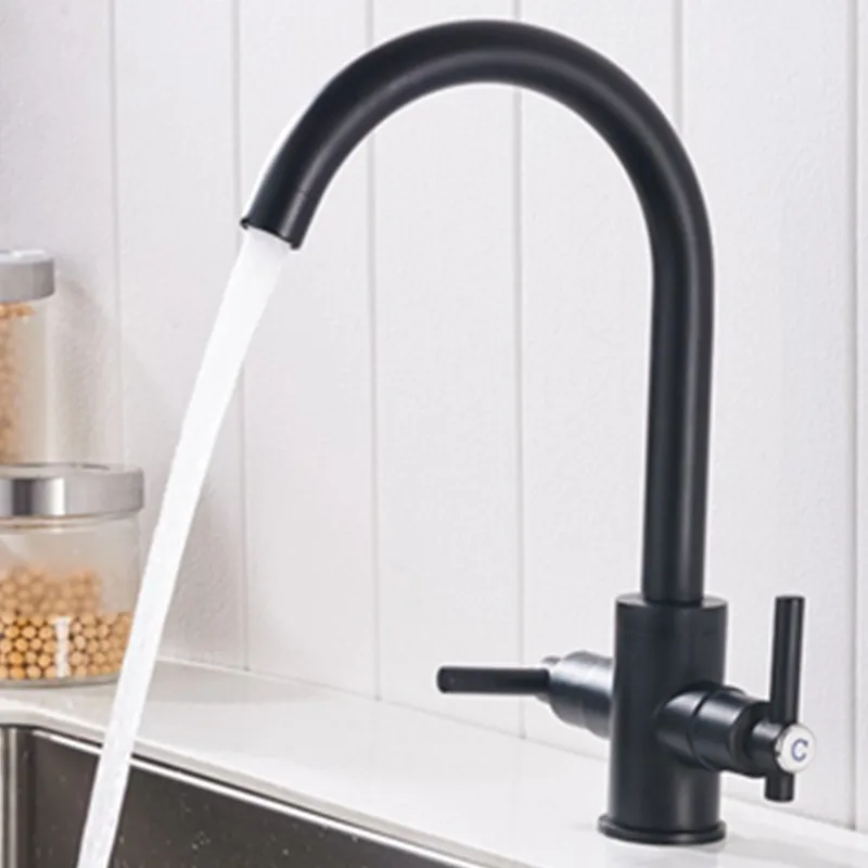 

Homedec dual handle brass kitchen faucet surface black paint kitchen faucet dual sink faucet rotation kitchen water mixer tap