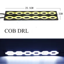 Alta quality2pcs luzes COB Car Auto luz forma de onda 12 W super Bright Running luz COB Luzes Diurnas 2 unidades/lotes