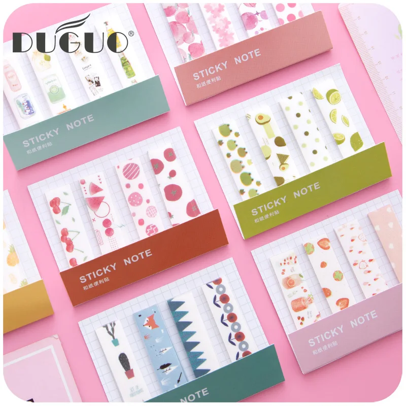 

DUGUO cute stationery mini index stickers color post-it notes stickers with notes paper cute hand account kawawa stationery
