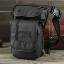 Водонепроницаемая нейлоновая сумка для ног, военная многофункциональная сумка через плечо для езды на мотоцикле, Мужская поясная сумка с заклепками и ремнем