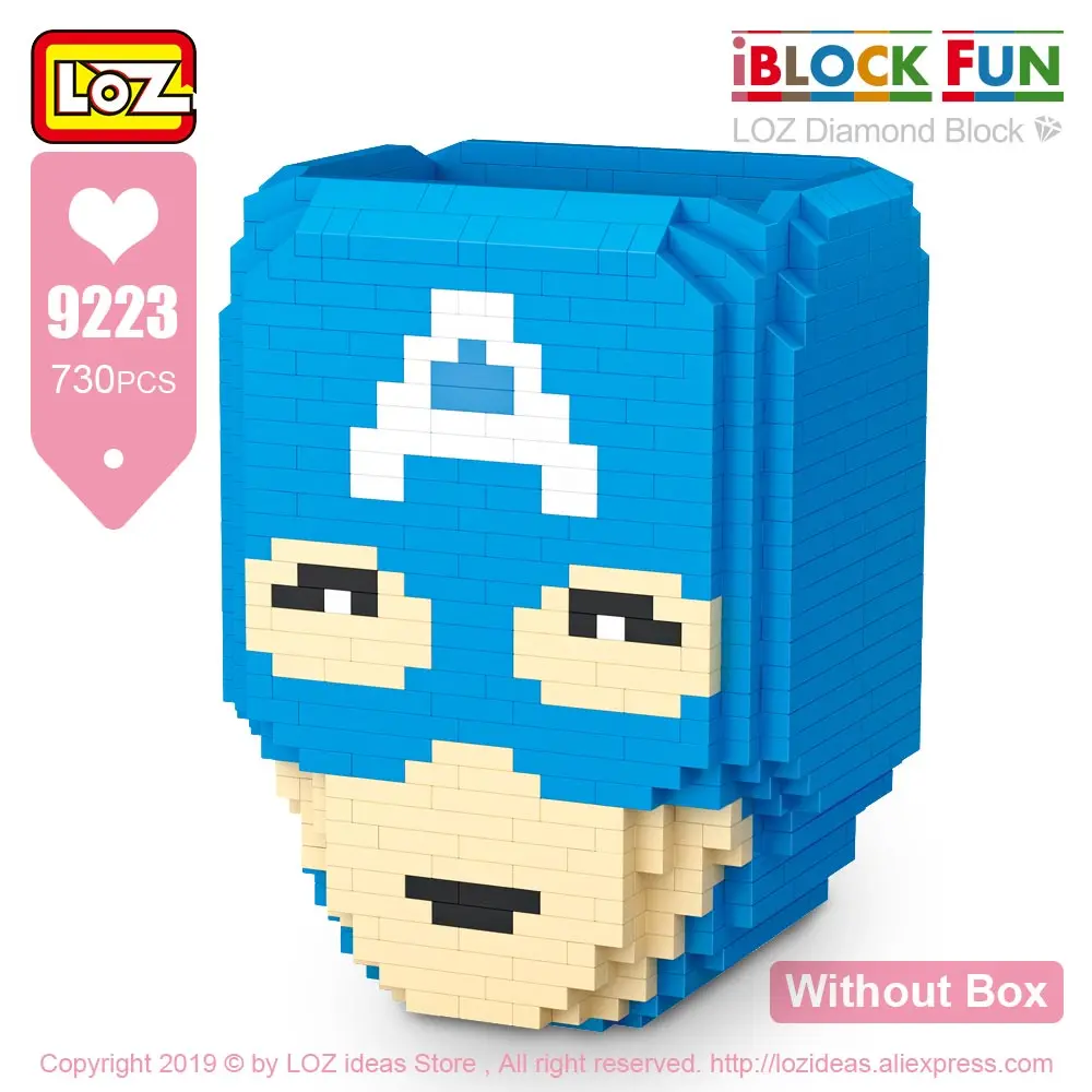 9223 Without Box LOZ, алмазные блоки, супергерой, железный персонаж фильма, пластиковые строительные блоки, модель, Обучающие игрушки, Детская гелевая ручка, держатель, сделай сам - Цвет: 9223 Without Box