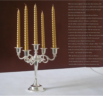 

metal silver gold 5-light centerpiece candelabra candlestick candle holder set stand for wedding home decoration ZT030