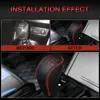 2x Cow Leather Gear Shift Knob Cover Case Hand Brake Cover Grips for Hyundai Creta ix25 2017 2018 2019 MT AT Decorative Styling 5