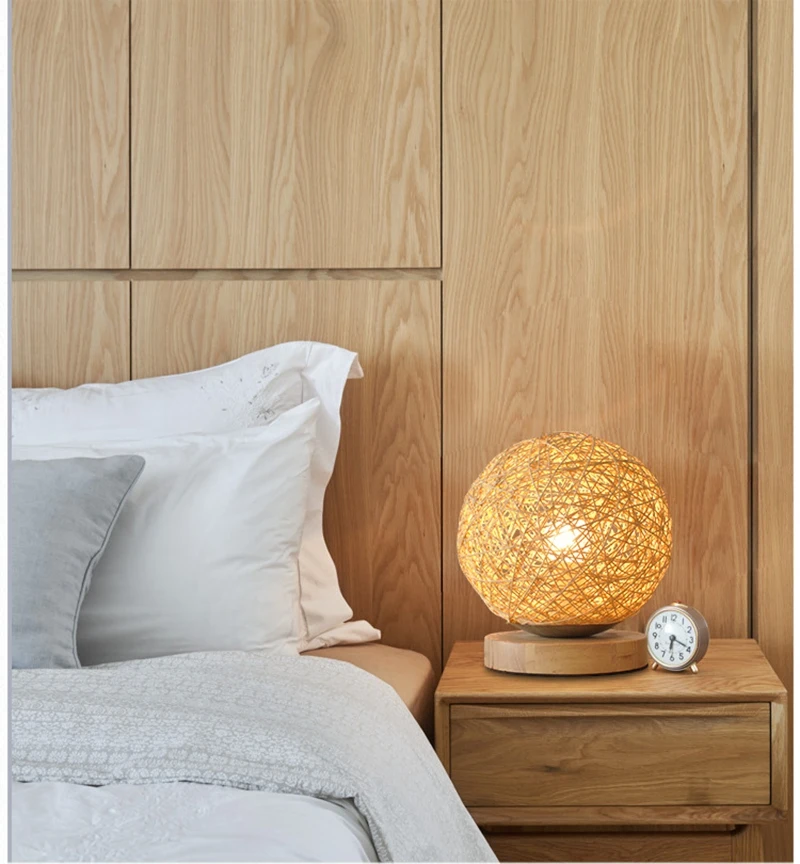 Modern Simplicity Style Wooden Table Lamp Living Room Bedroom Beside Reading Night Light   Retro Polyhedron Indoor Desk Light (11)