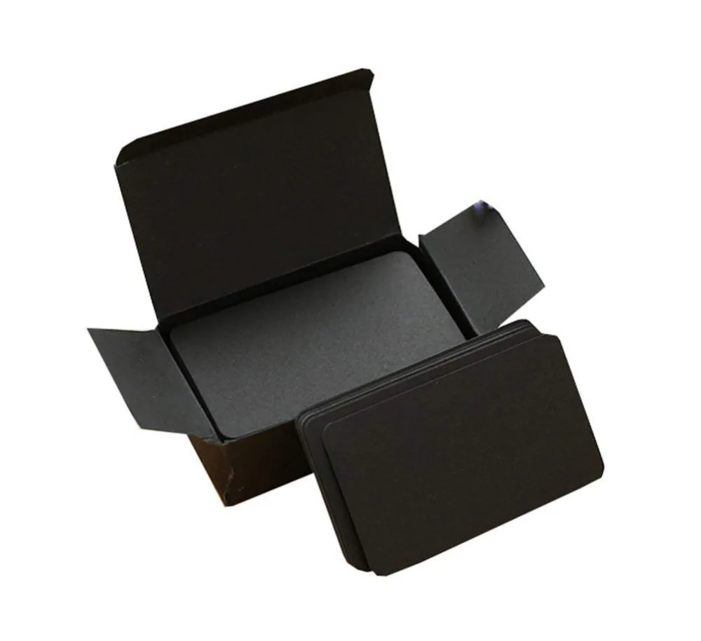 

XRHYY Message Cards Thicker Kraft DIY Graffiti Paper Leaf Blank Word Card Announcement Notepad - 100 sheets/9.5 x 5.5 cm (Black)