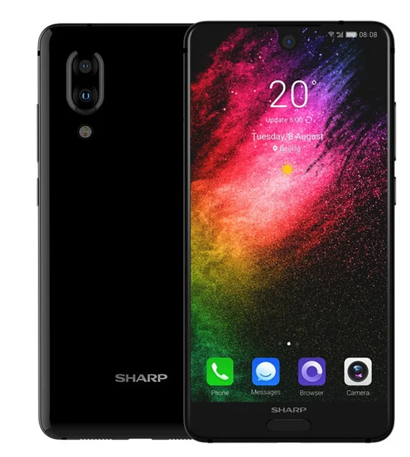 SHARP C10 S2 Smartphone Snapdragon 630 Octa Core Android 8.0 4GB+64GB 5.5'' FHD+ Face ID NFC 12MP 2700mAh 4G Mobile Phone - Цвет: Black