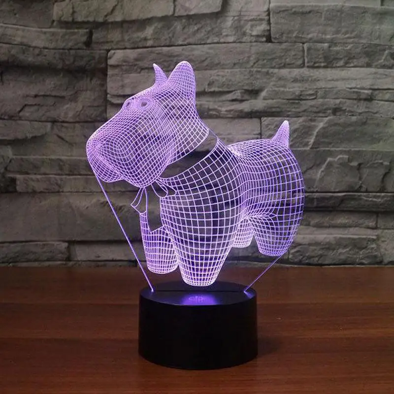 Собака Usb 3d видение лампа электронные продукты настольные лампы для гостиной