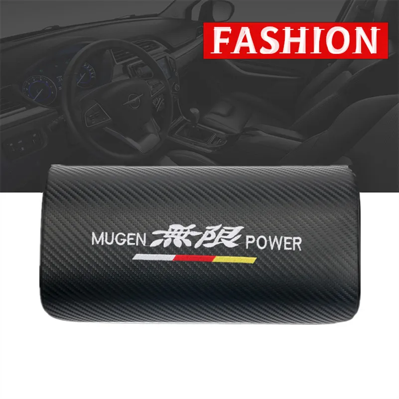

Leather Car Neck Pillow Neck Rest Seat Headrest Cushion Pad for Mugen Power Honda CRV Hrv Jazz Car Styling