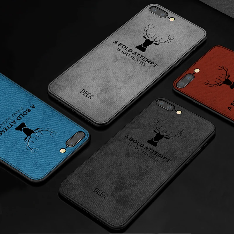 

Fabric Vintage Deer Soft Case For iPhone XS Max XR X 8 7 6 6s Plus Cover Business Car Bracket Magnetic Heat Dissipation Cases