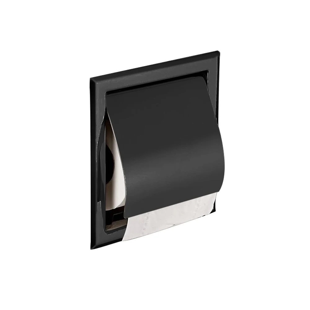 Online Schwarz Moderne Wc Papier halter 304 Edelstahl Wc Rolle Halter Verdeckte Embedd Hotel Bau für bad produkt