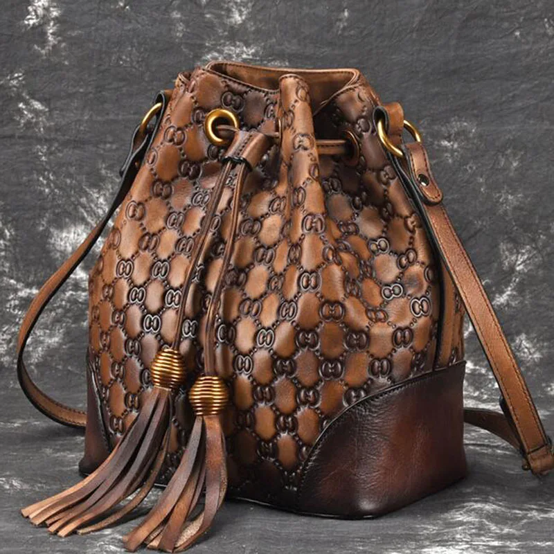 Новая ретро натуральная кожа женская сумка через плечо для женщин Повседневная модная классическая сумка-мессенджер дизайнерская роскошная сумка-мешок