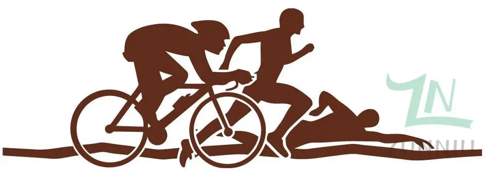 G114 триатлона атлетика обои для занятий спортом, будь то Велосипедный спорт или бег передачи виниловые наклейки на стену декоративно-прикладного искусства спортивные наклейки для детей - Цвет: Brown