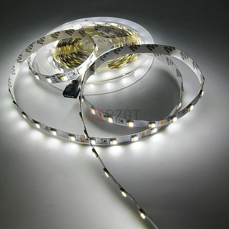 

5m High quality 5050SMD WW+CW LED strip color temperature adjustable DC12V input 60LED/m CCT dimmer led strip