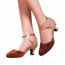 Для женщин Танго Бальные латиноамериканские танцевальные туфли для сальсы Танцы обувь 3,5 см 4,5 см 5,5 см 6,5 см каблуке Дамы Танцы shoesWD143