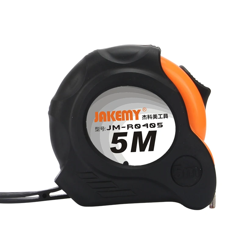 

JAKEMY 3M 5M Steel Tapeline Self Lock Measuring Magnetic Tapes With Hand Strap Belt Clip Double-sided Tape Measure Rubber Case
