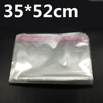 

100 Pcs Clear Self Adhesive Seal Plastic Bags Transparent Opp Packing Bags 35x52cm