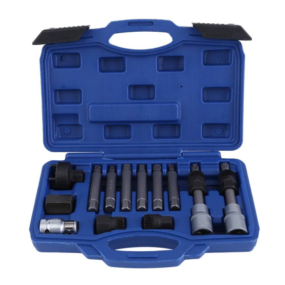 13Pcs/Set Car Alternator Generator Remove Belt Pulley Puller Removal