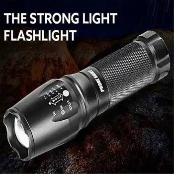 

led flashlight 18650 G700 X800 Zoom Military Grade Tactical Flashlight Battery powerful led flashlight rechargeable #4A24