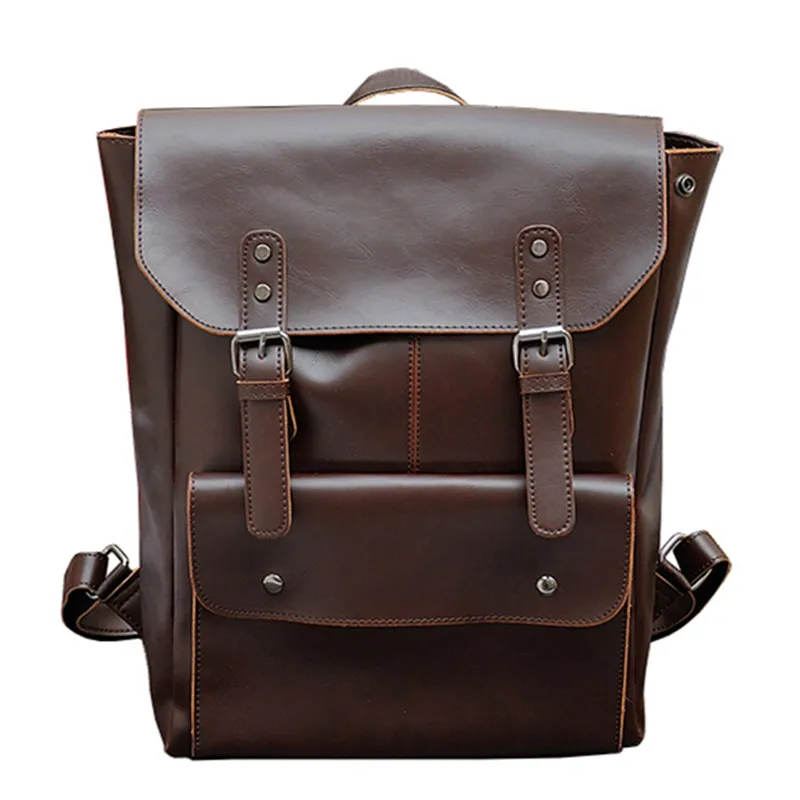 

2019 Multifunction Men Backpack Crazy horse Leather men School Bag Vintage Backpack for Teenage Boys Schoolbag laptop Travel Bag