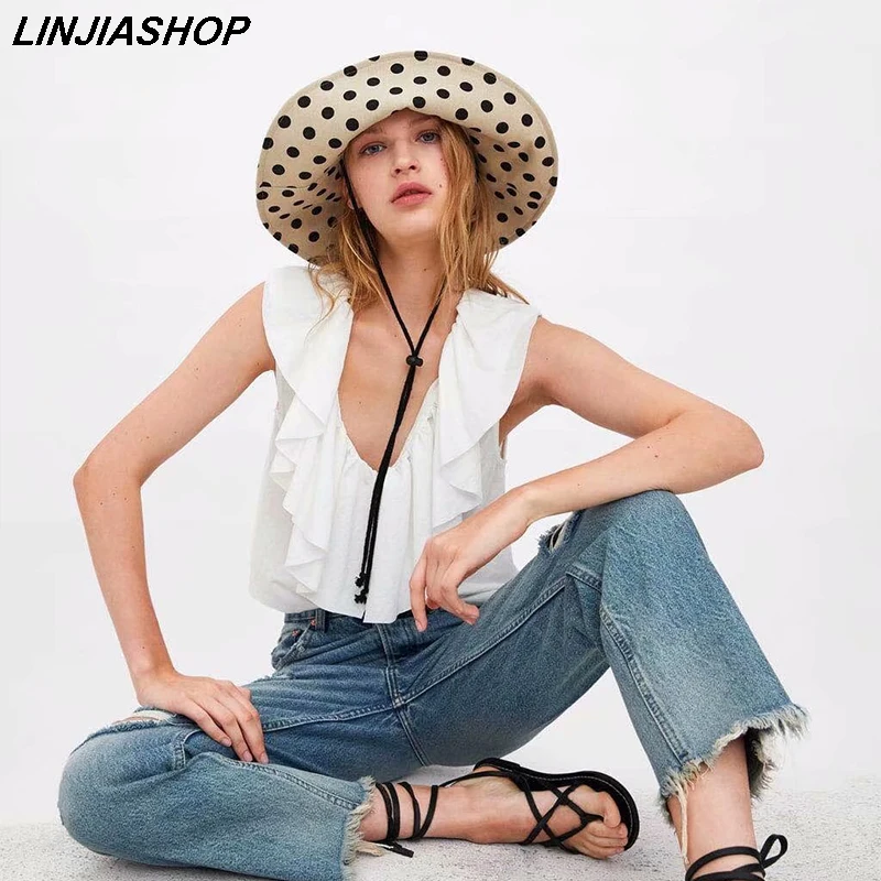 

Casual cotton white summer tshirt women o neck streetwear ruffles sleeveless holiday designer style T-shirt new arrivals 2019