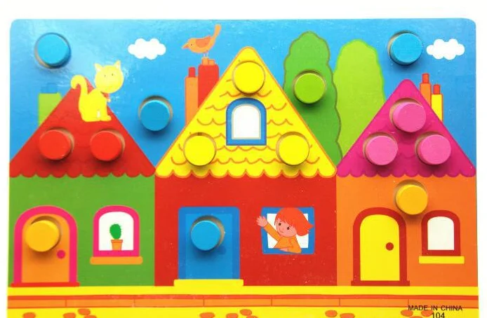 Детские игрушки цветная познавательная доска Монтессори Обучающие деревянные игрушки для детей деревянная игрушка головоломка для раннего обучения цветная игра для матча
