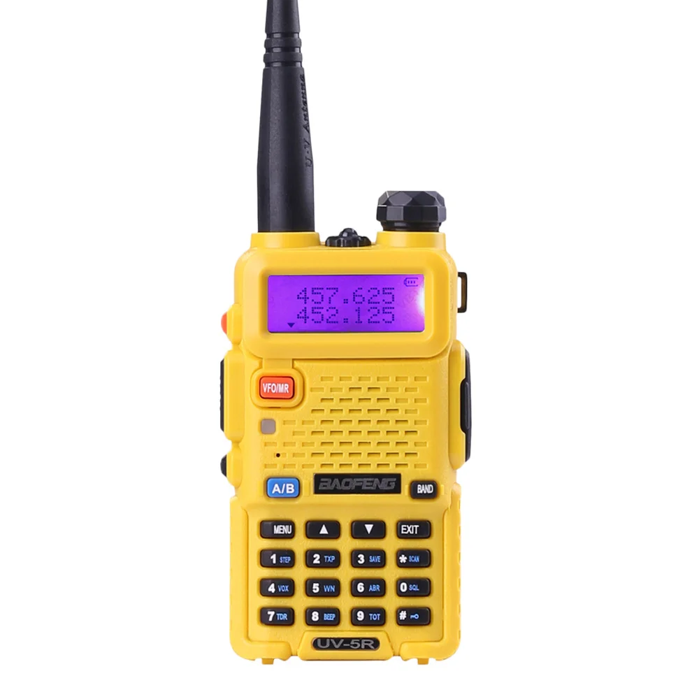 BaoFeng UV-5R Walkie Talkie профессиональные любительский радиопередатчик BaoFeng UV5R трансивер 128CH 5 Вт VHF и UHF Ручной УФ 5R для охотничья рация - Цвет: yellow