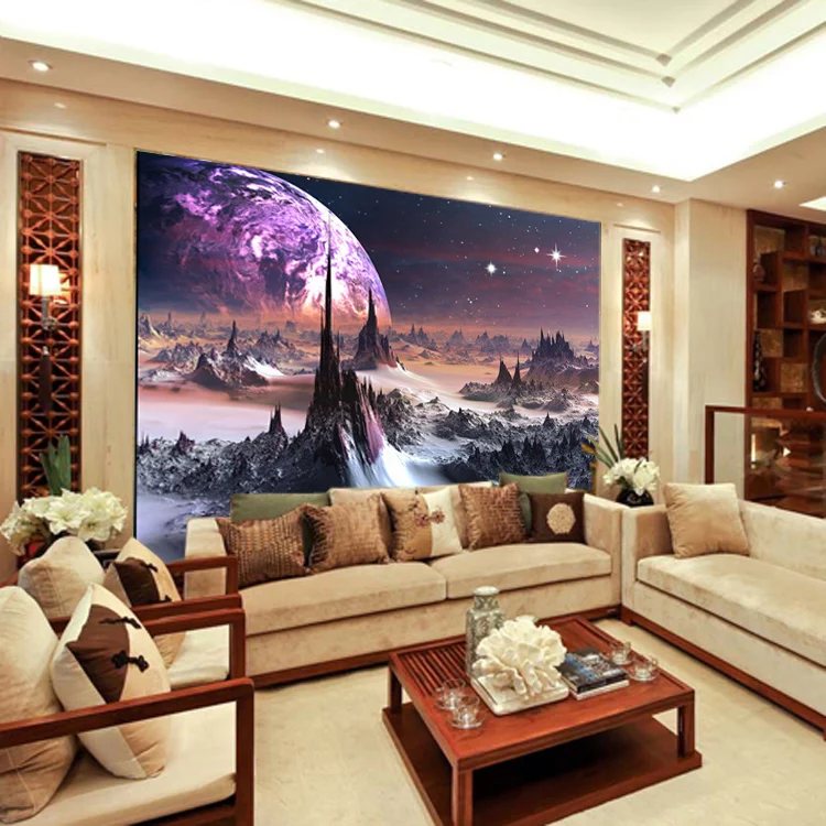 Free shipping Star Wars 3D stereoscopic aesthetic dream large mural bedroom living room TV ...