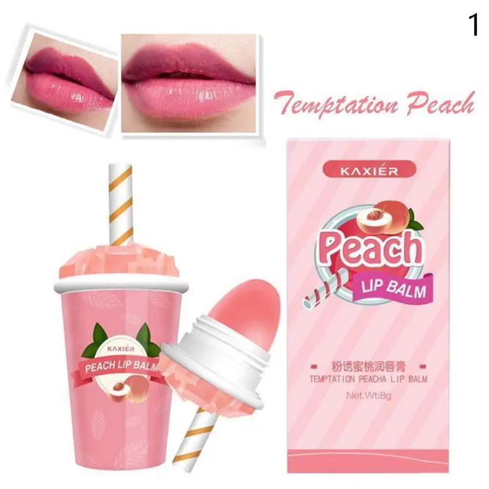LEARNEVER, 4 цвета, милая губная помада с мороженым, темптура, меняющий цвет, бальзам для губ, стойкий Увлажняющий Уход за губами, макияж губ - Цвет: Peach