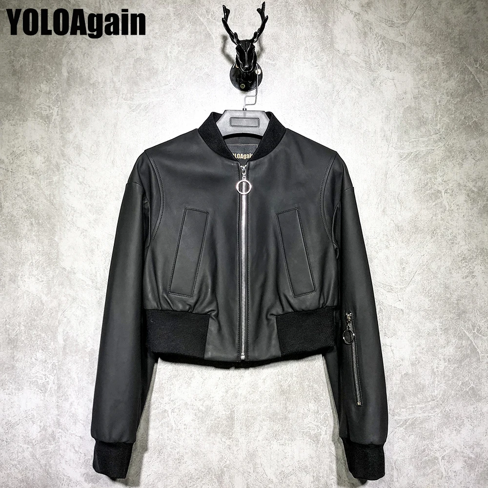 Cuir Yoloagain Véritable Dames En Réel Veste Femmes IavrWqIU0