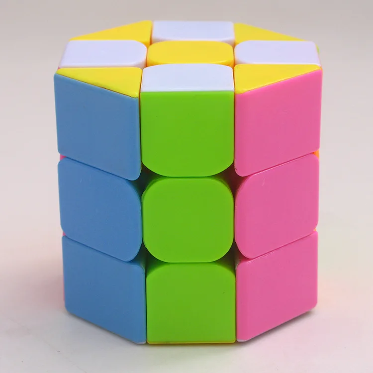 QIYI восьмиугольник в форме цилиндра или Куба Stickerless Cube Скорость Твист Головоломка Развивающие игрушки Cubo Magico игрушки для детей